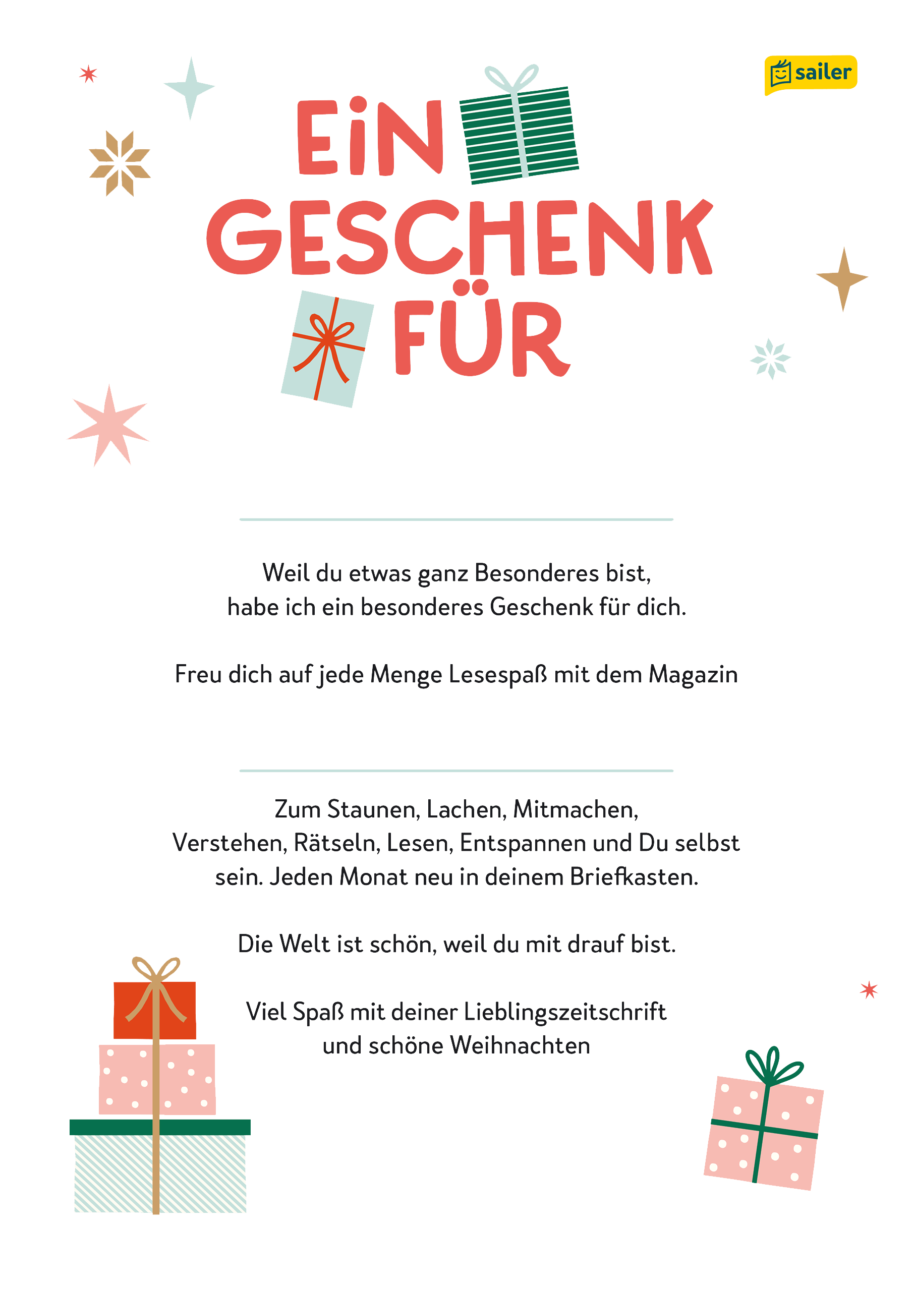 Weihnachtliche Geschenkurkunde